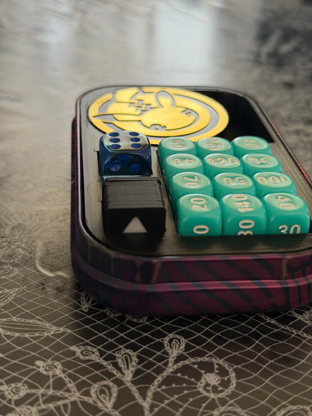 Mini Tin Organizer & Travel Case for Pokemon TCG | Dice Coin Storage | Optional Ability Markers